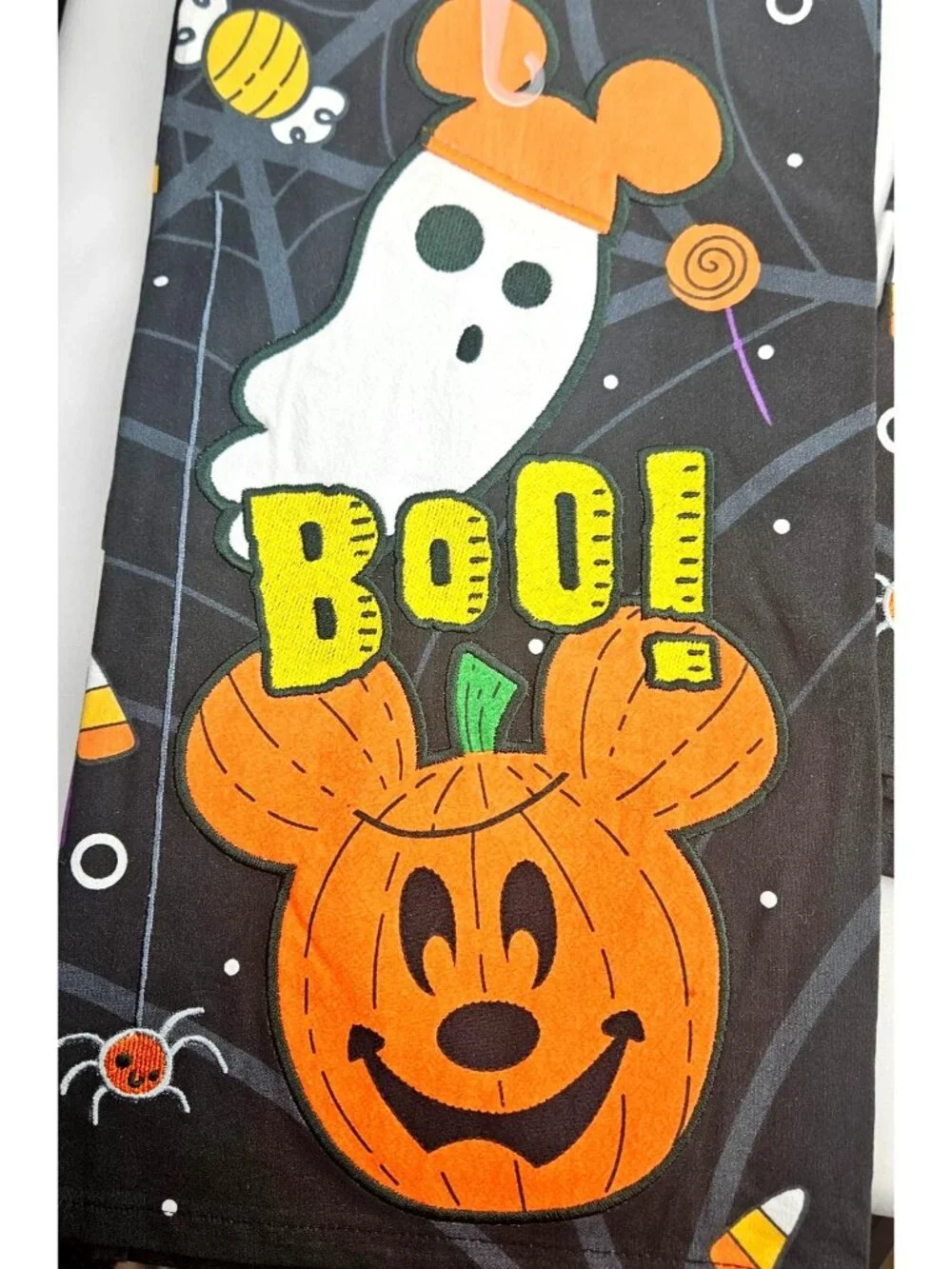 Disney Kitchen Towel SET of 2 Halloween Mickey Mouse Pumpkin Boo Ghost Candy Cor